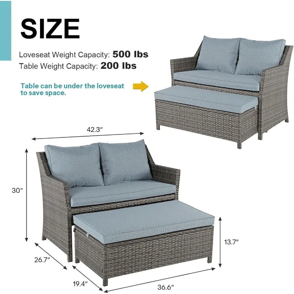 Casual Whicker 2-Piece Patio Set