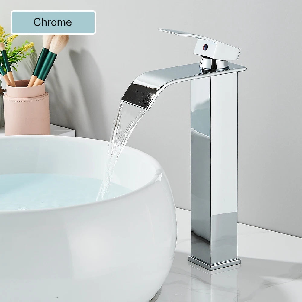 Chrome Bathroom Waterfall Single Handle