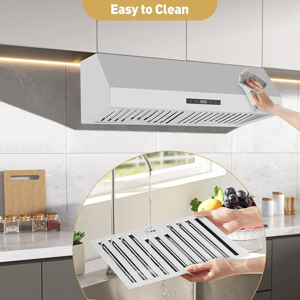 30" Range Hood Under Cabinet, Stainless 400 CFM