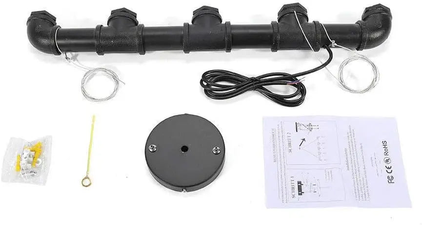 5-Light Industrial Vintage Pipe Lamp