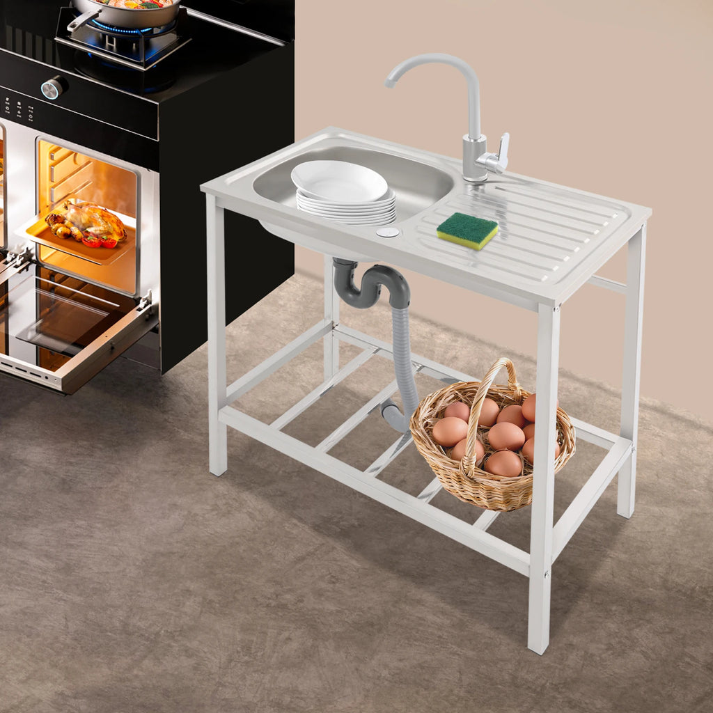 75*40*75cm Commercial Sink w/Countertop Single