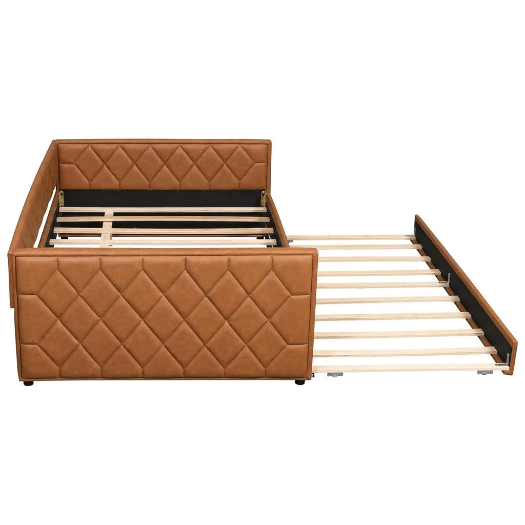 Full Size LED Armrest Daybed w/Trundle