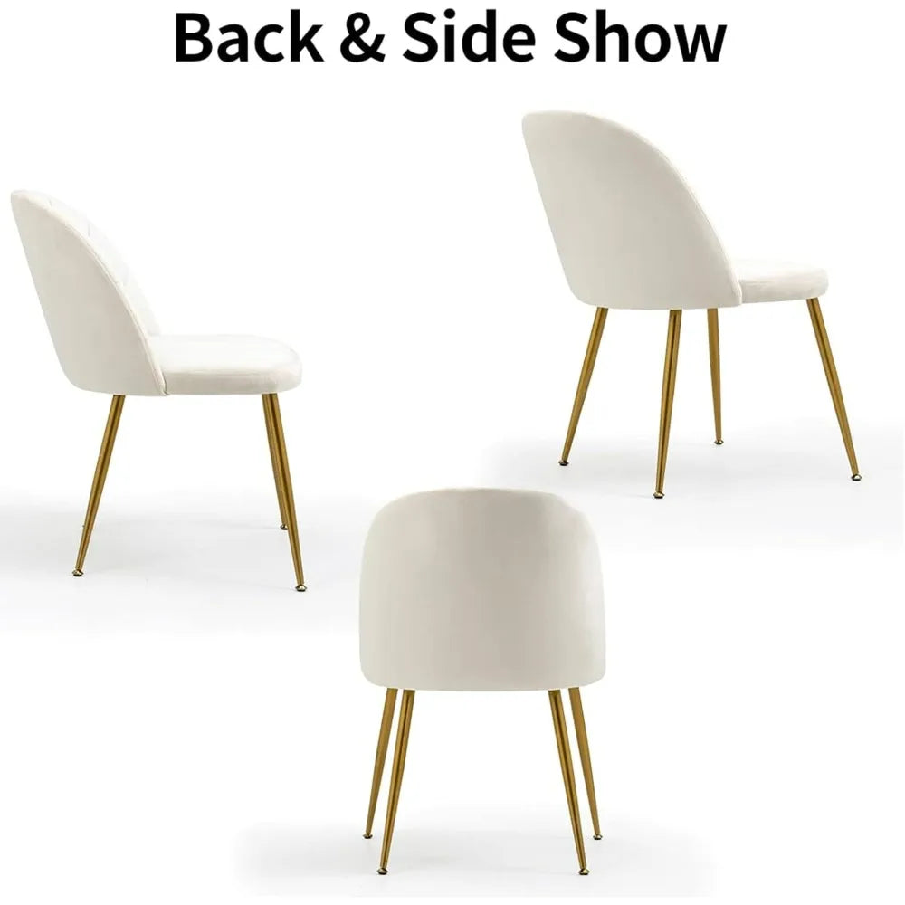 4, Velvet Mid-Century Modern Upholstered