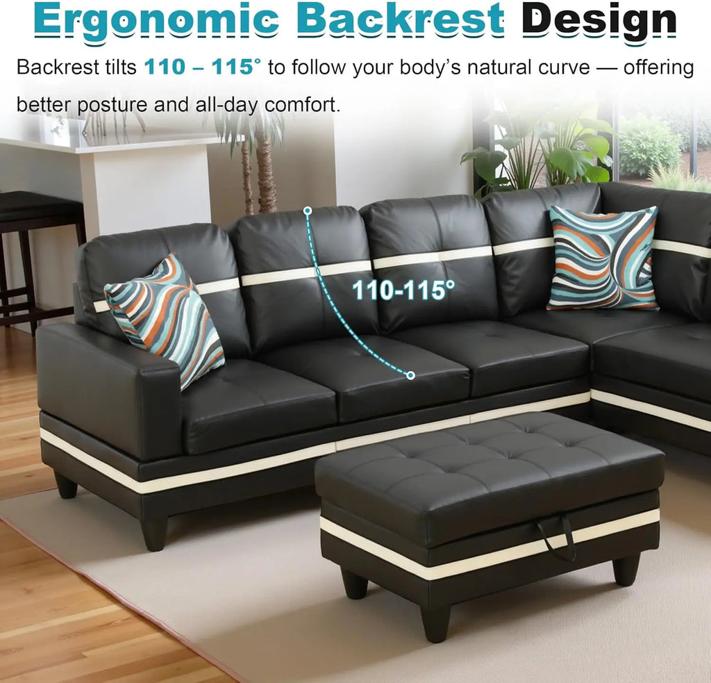 103.5" Oversized Sectional Couch L-Shaped
