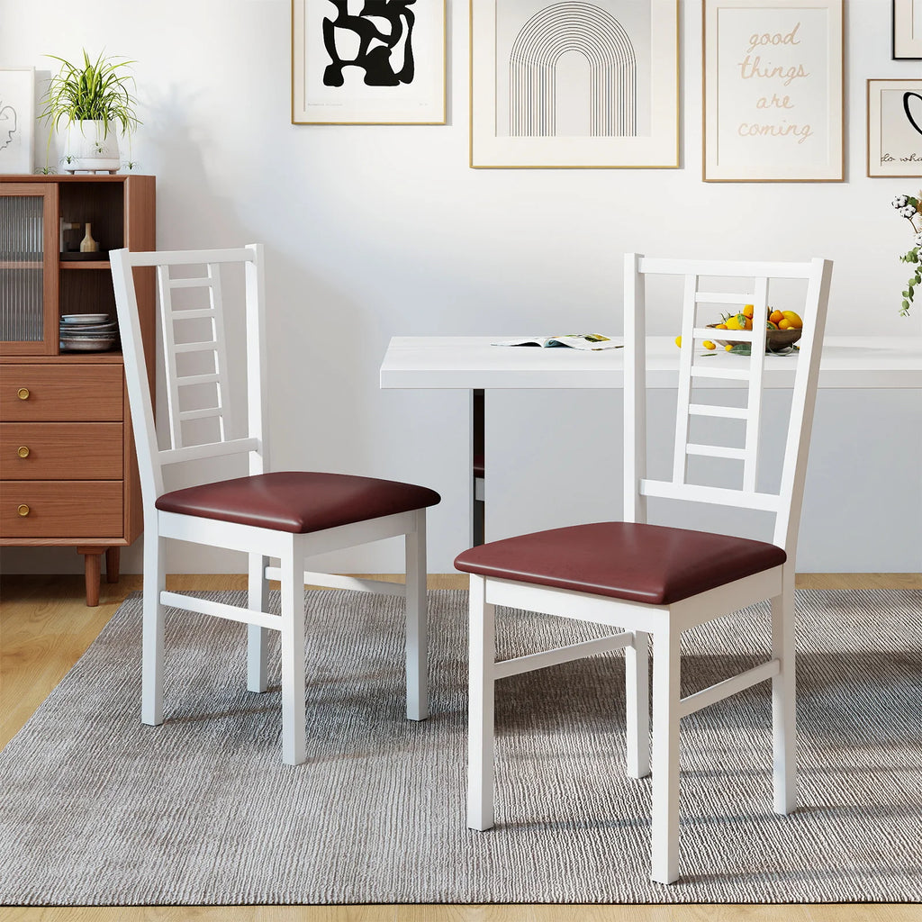 2 Wood Dining Chairs Padded Seat