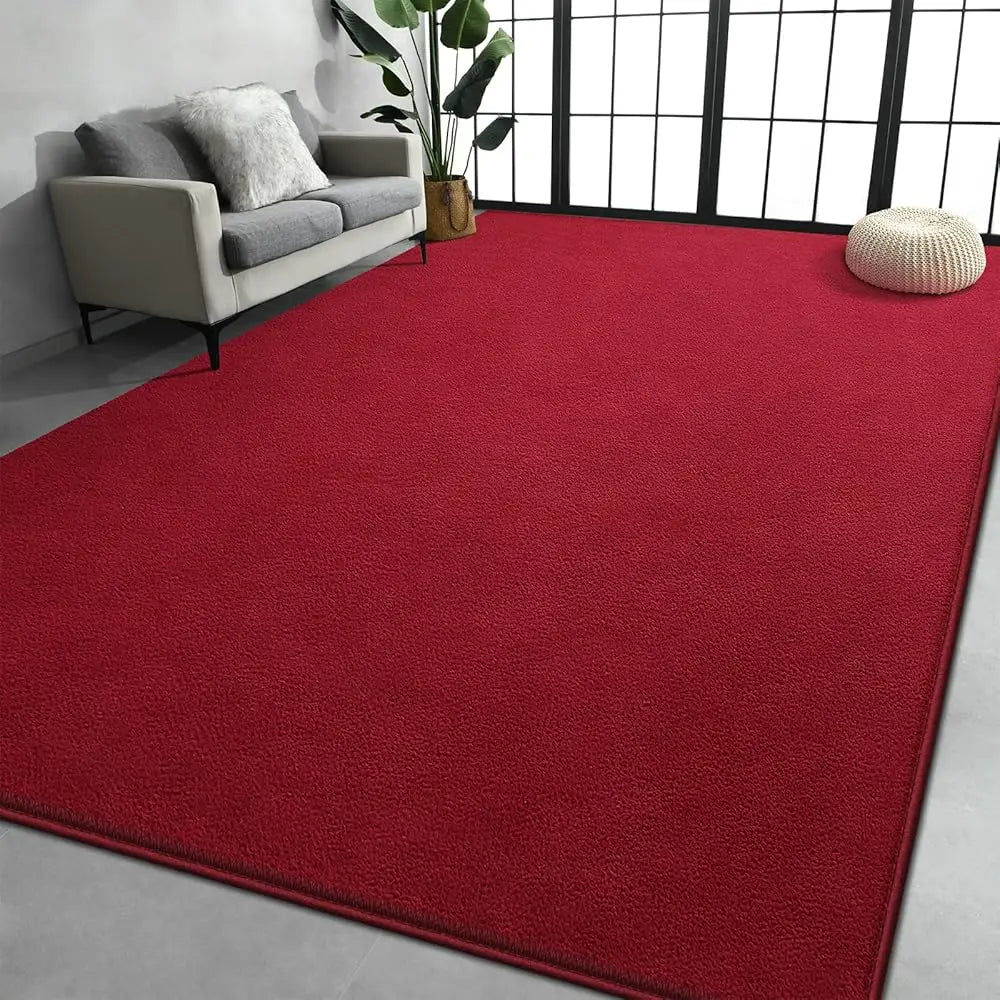 6x9 Red Shag Soft Thia Memory Foam