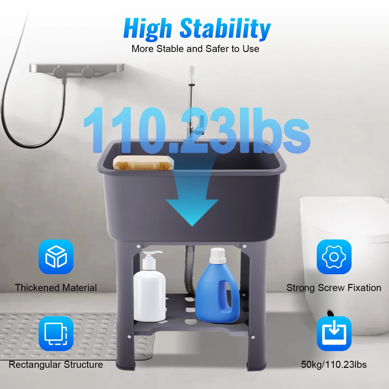 Utility Large Capacity w/360 faucet Freestanding