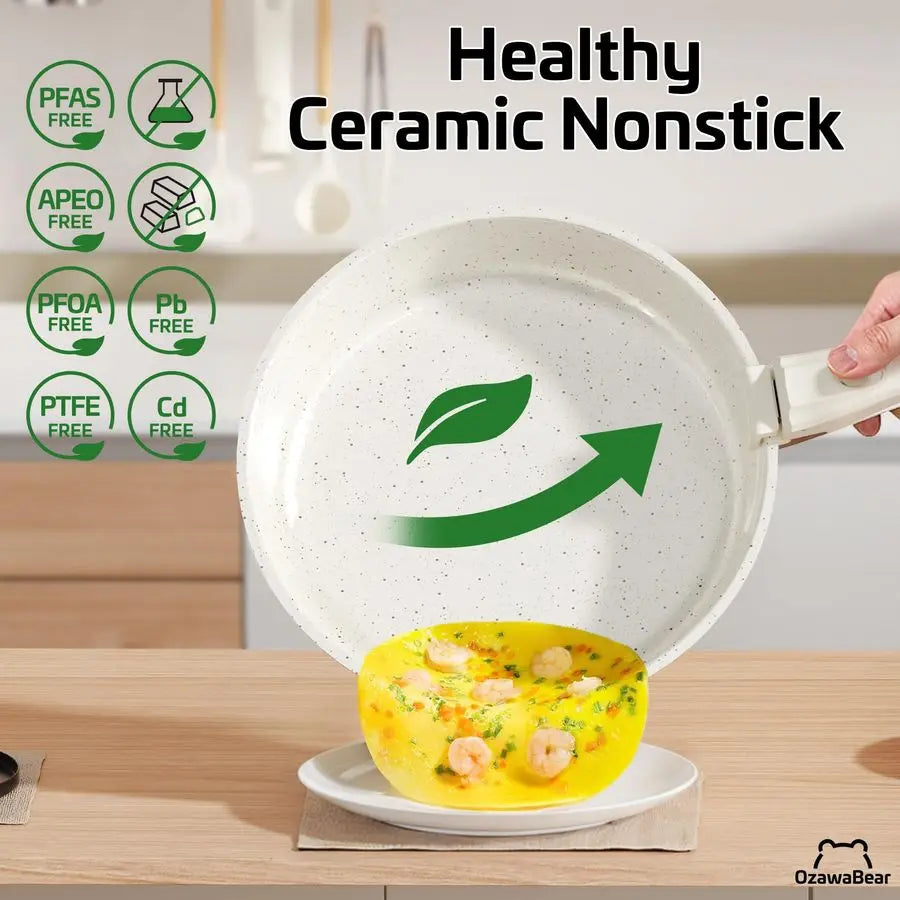 23 Pcs Pans Set Non-Stick, Ceramic Cookware