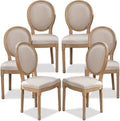 6 French Beige Farmhouse Round Back