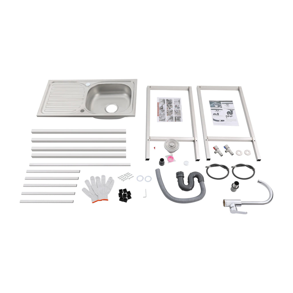 75*40*75cm Commercial Sink w/Countertop Single
