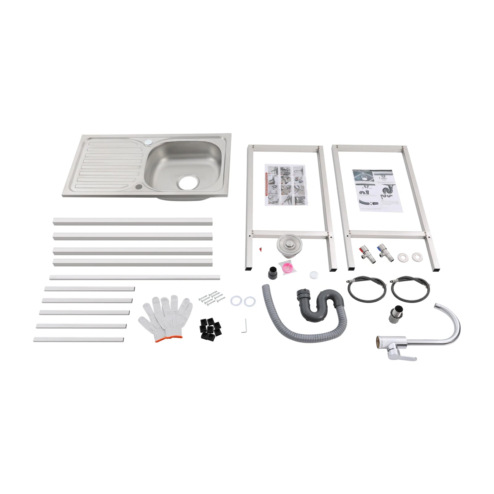 75*40*75cm Commercial Sink w/Countertop Single