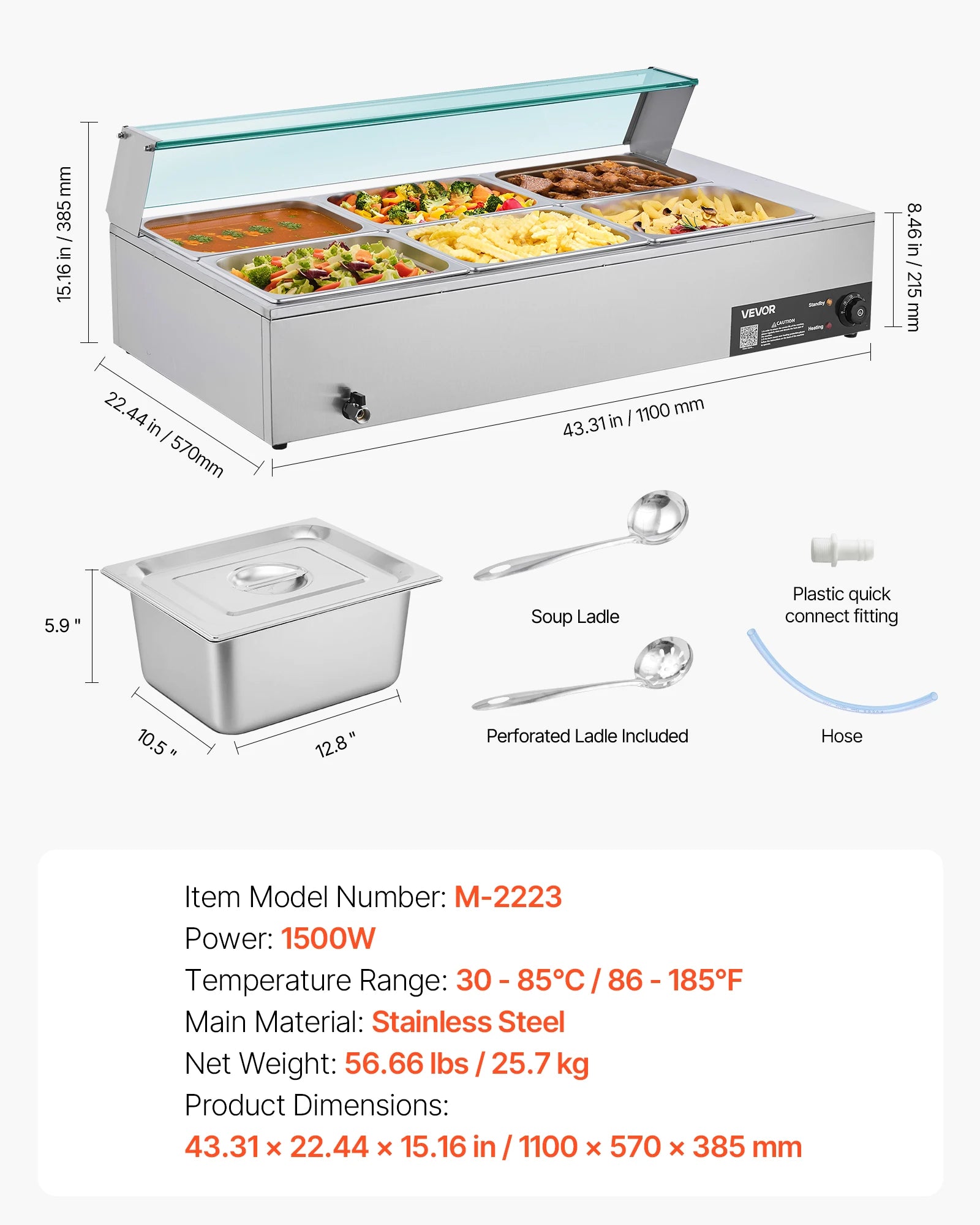 Commercial Food Warmer Electric Stainless