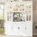 78.7 White Cabinet with Glass Doors