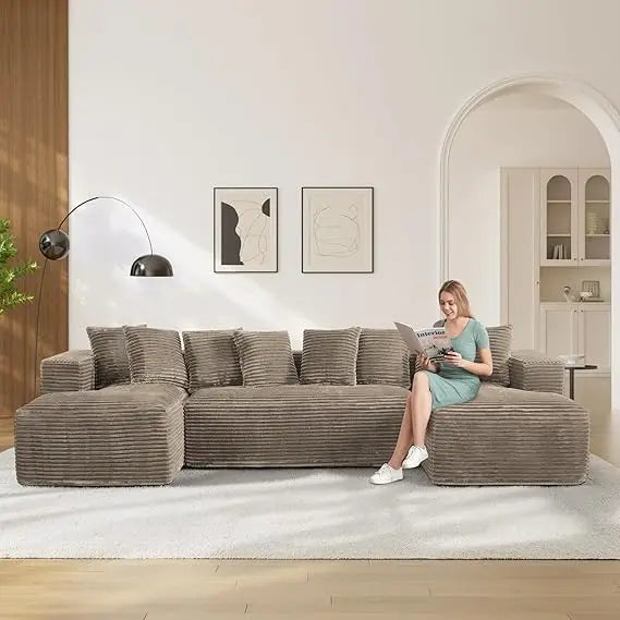 131" Sectional Sofa Cloud