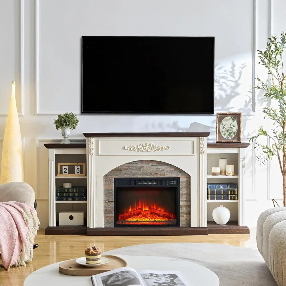 Electric Fireplace with Mantel