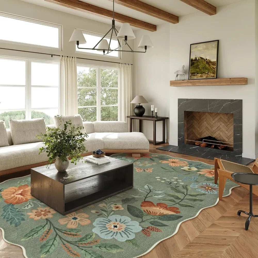 Floral Washable Rug 8x10