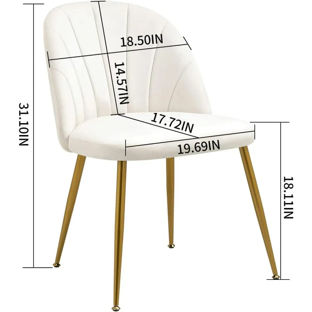 4, Velvet Mid-Century Modern Upholstered