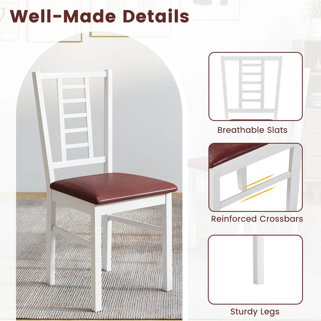 2 Wood Dining Chairs Padded Seat