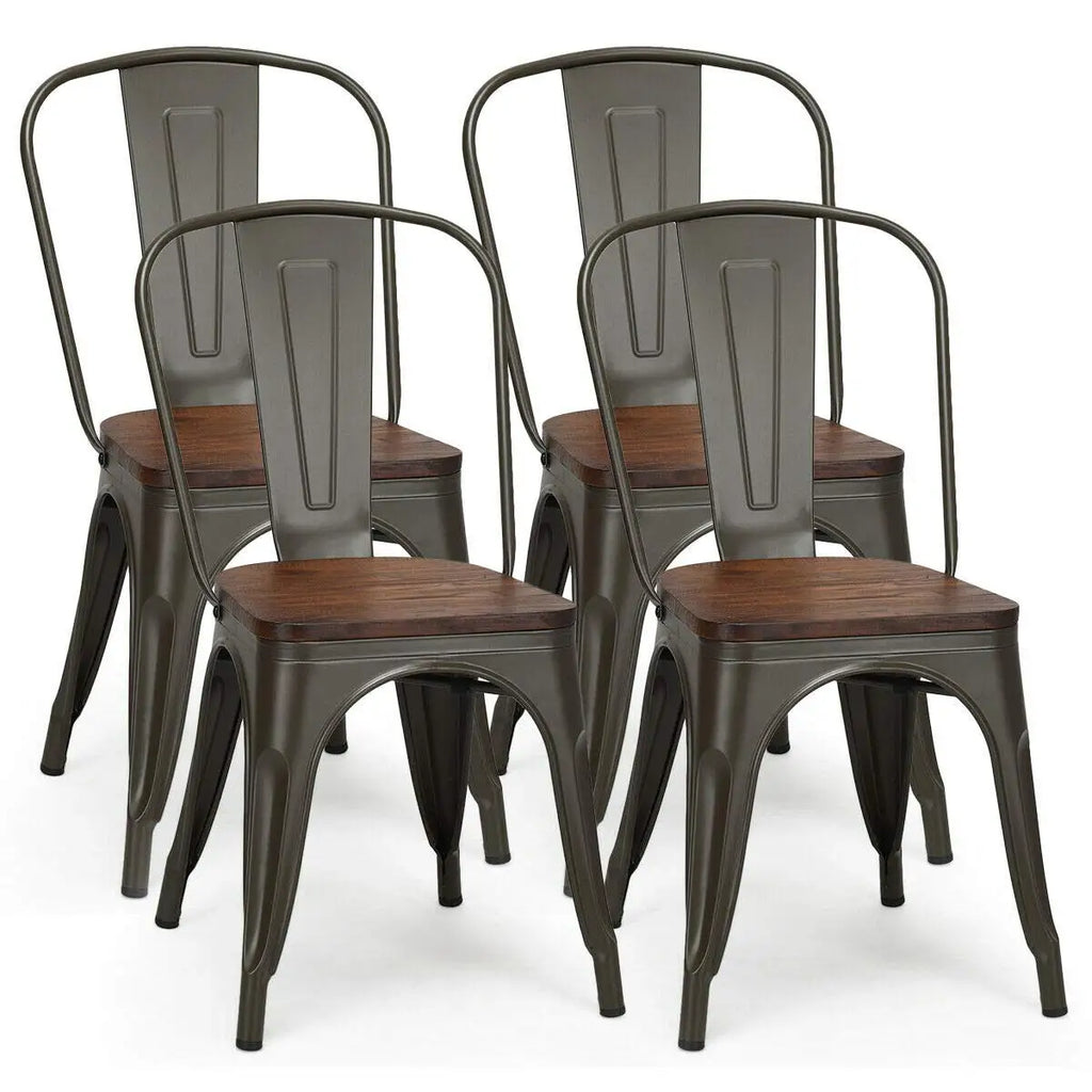 4 Industrial Vintage Stackable Metal