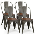 4 Industrial Vintage Stackable Metal