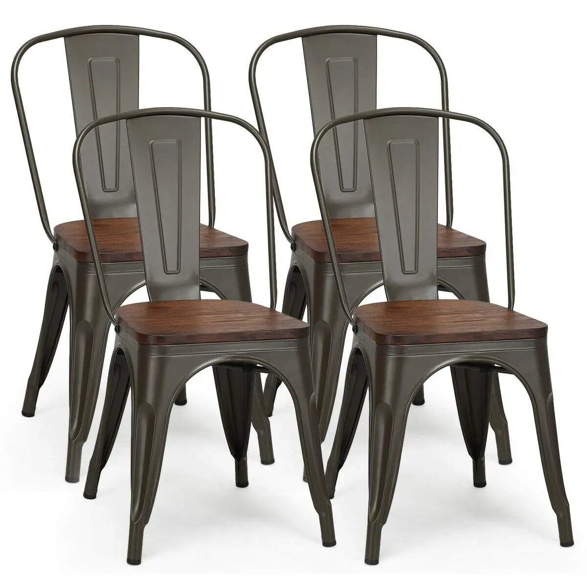 4 Industrial Vintage Stackable Metal