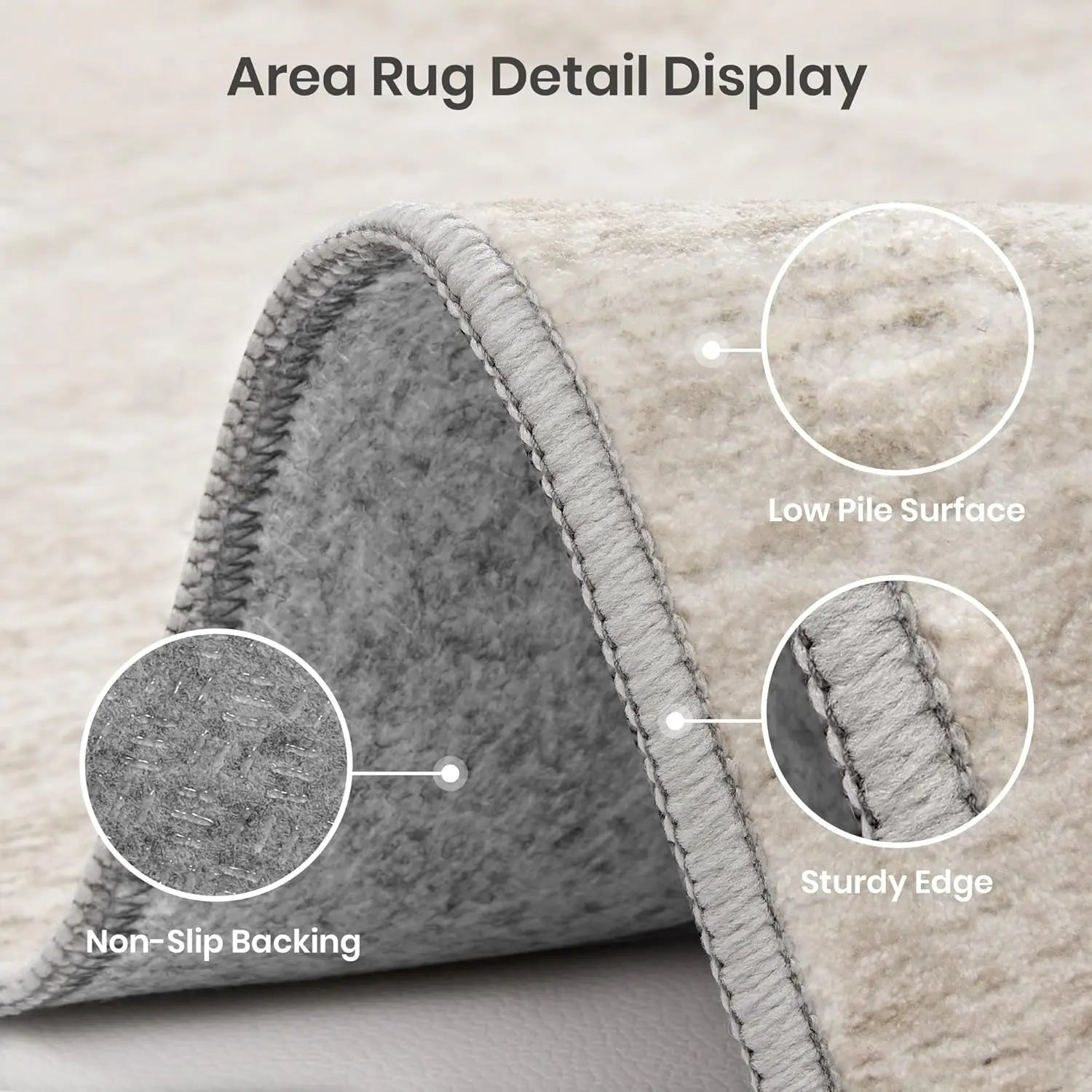 5x7 Washable Pet-Friendly Beige