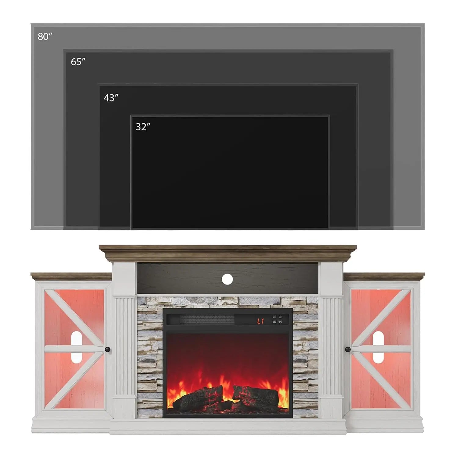 Electric Fireplace TV Stand, 70"