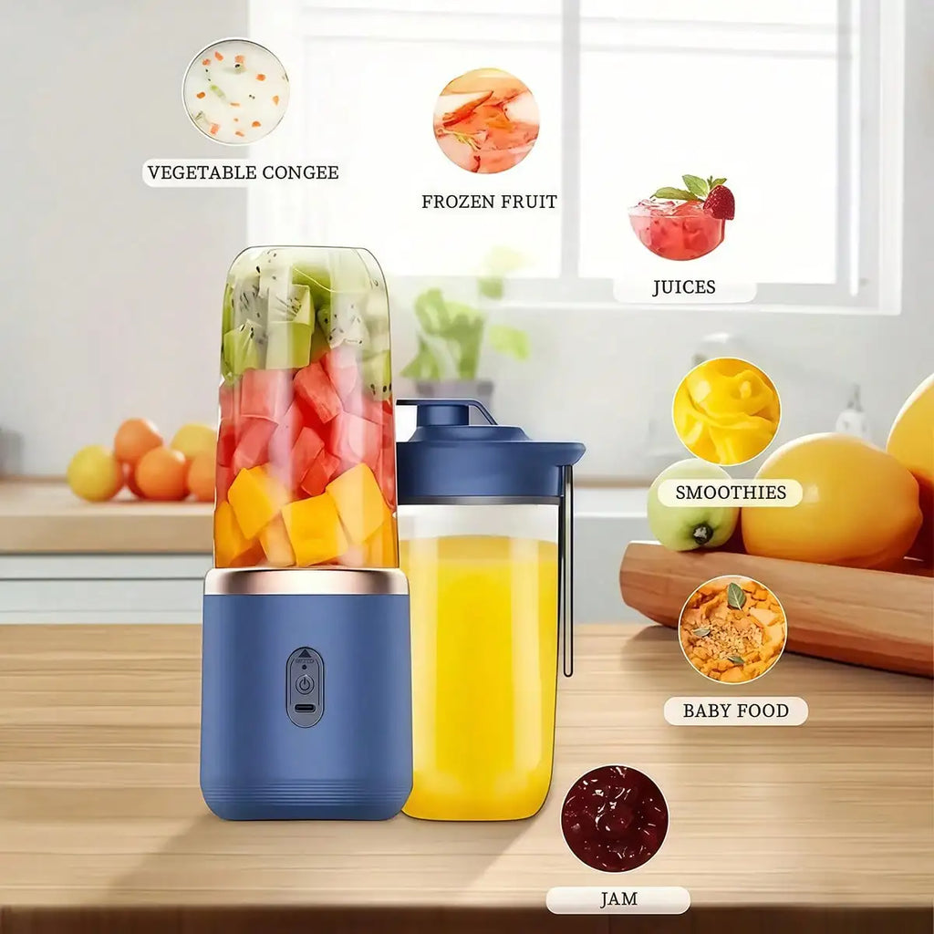 USB Rechargeable Portable Dual Cup Juicer Blender