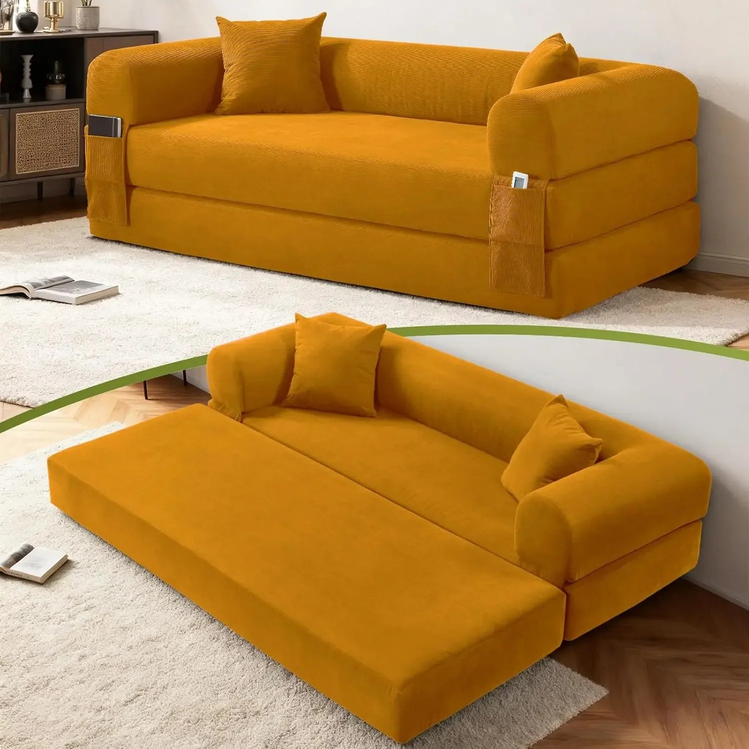 80" Corduroy Queen Sleeper Sofa