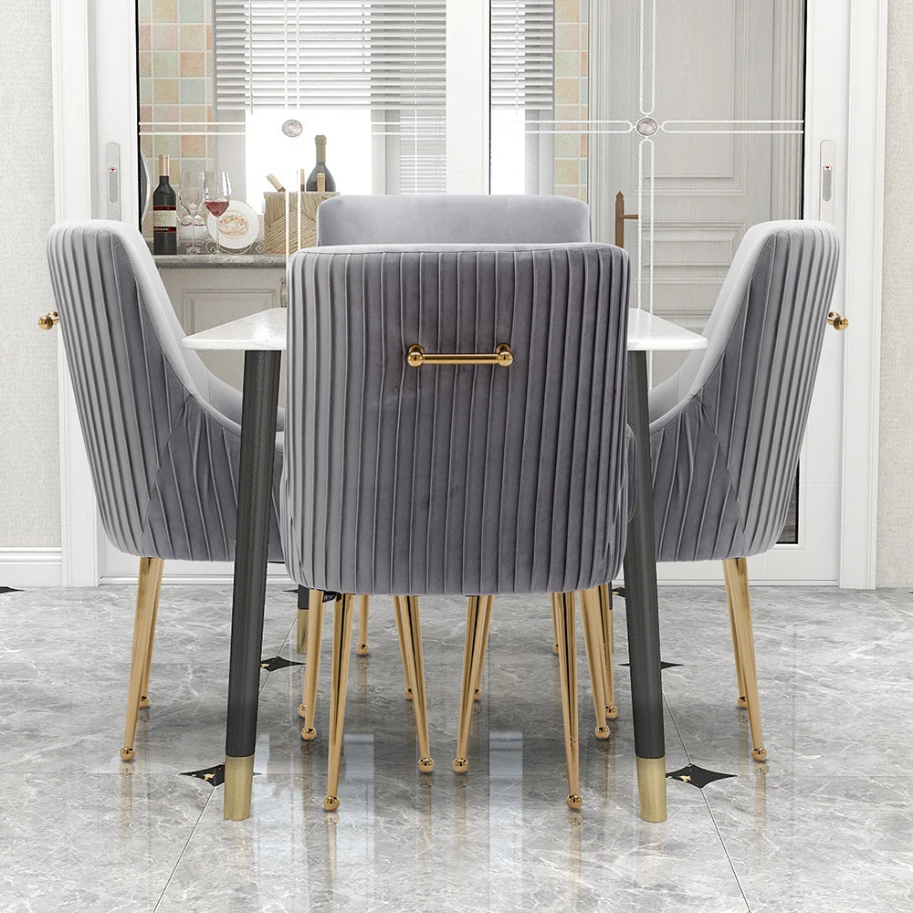 4 Modern Glam Boucle Pleated Velvet
