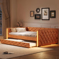 Full Size LED Armrest Daybed w/Trundle