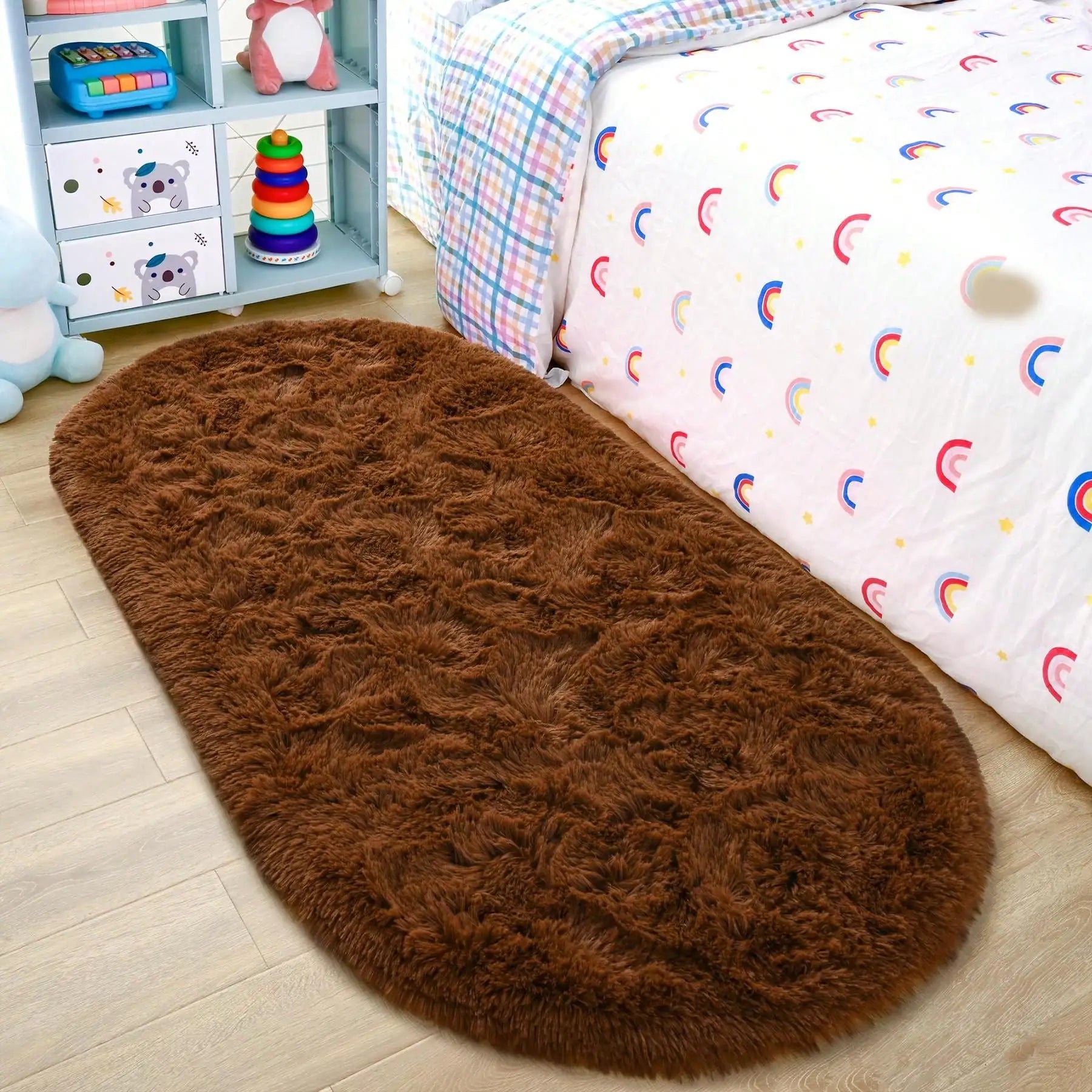 13.25x6.75 Soft Fluffy Oval Washable