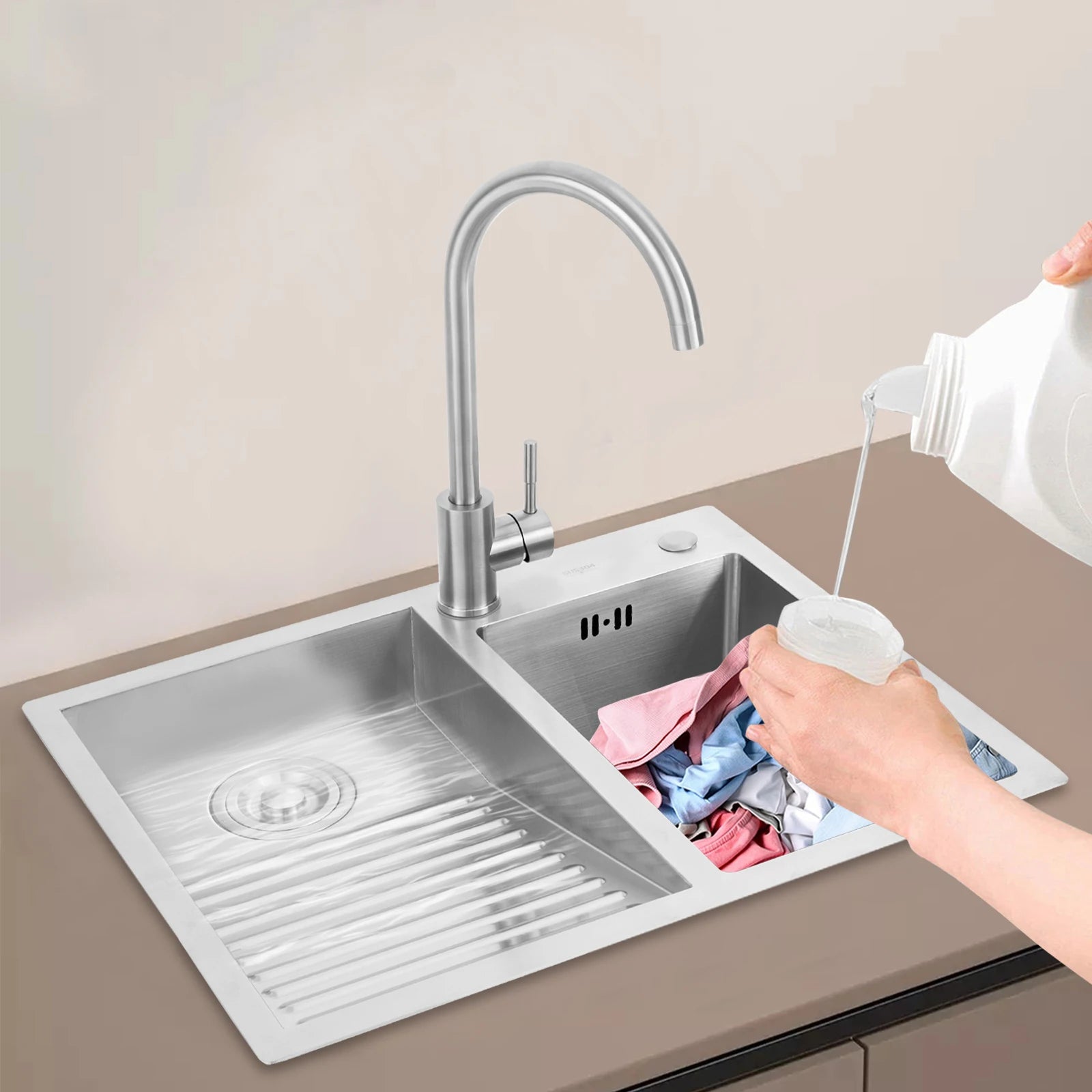 23.62" Modern Laundry Sink Stainless