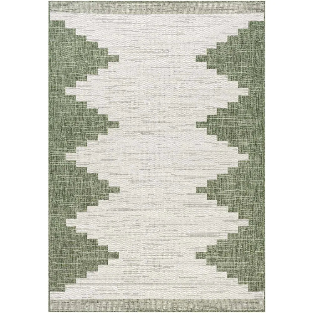 Outdoor Waterproof Geometric Green/Cream/Gray