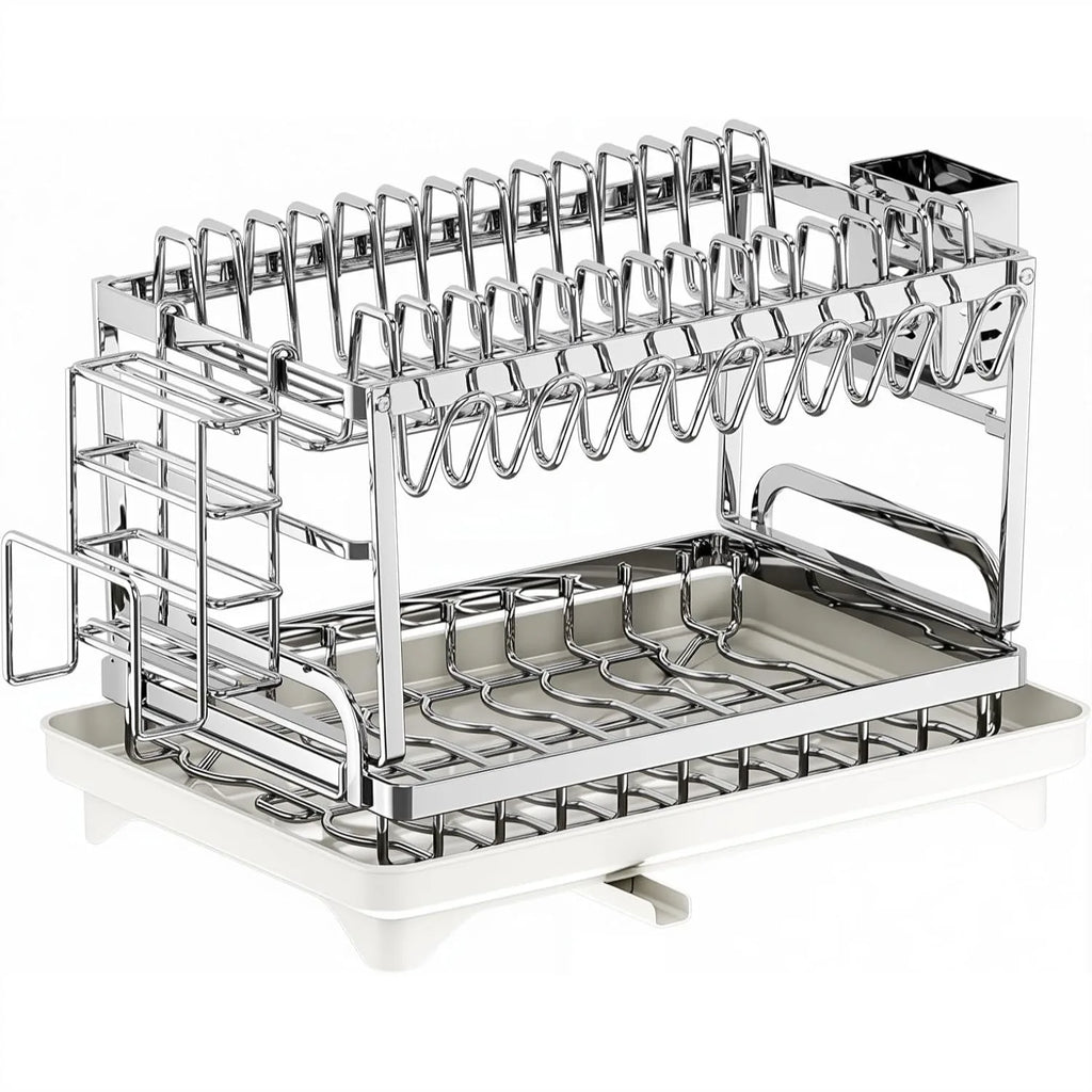 Double Layer Dish Rack, Super Large Stainless
