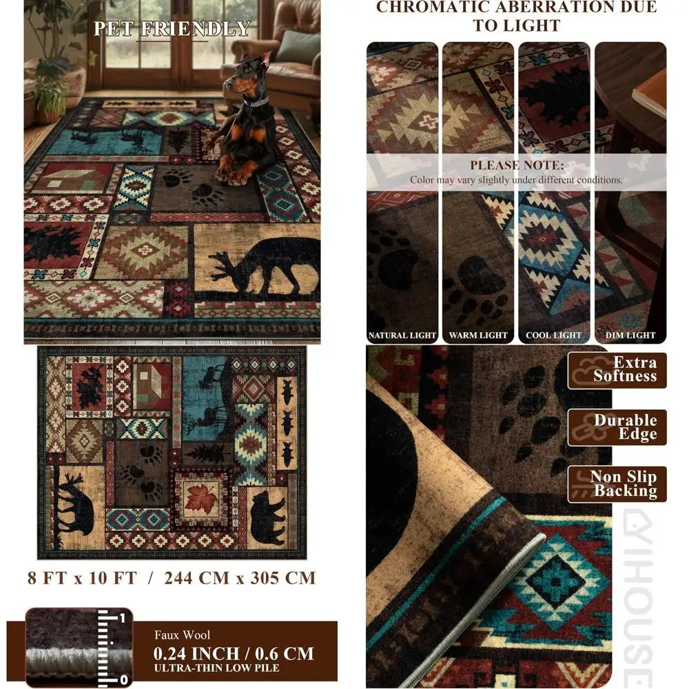 8x10 Southwestern Lodge-Style Bear