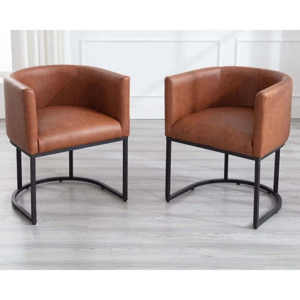 3 Faux Leather Barrel Back padded