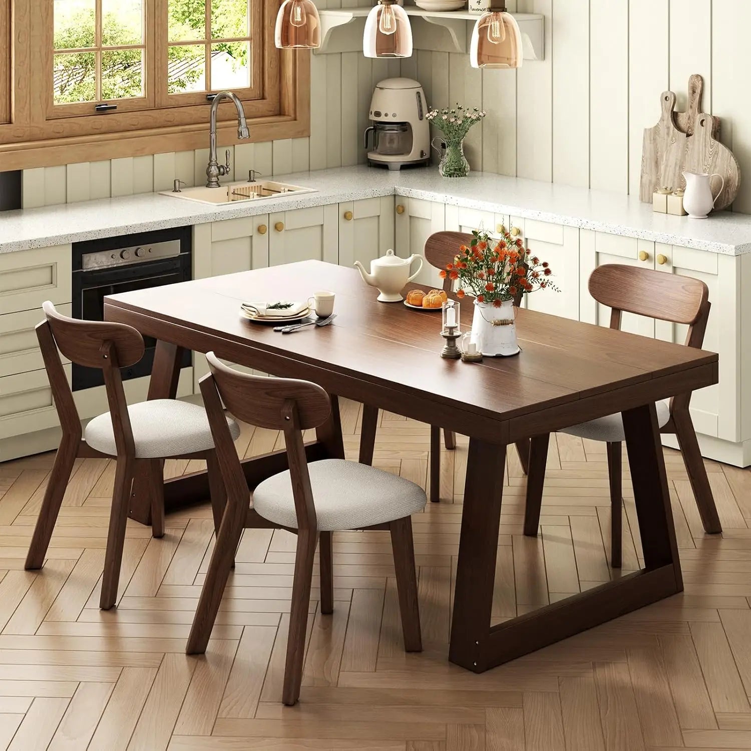 4 MiCM Oak Upholstered Leather Scandinavian