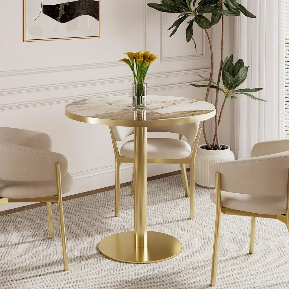 31.5'' Modern Tulip Sintered Stone Golden Edge/Base