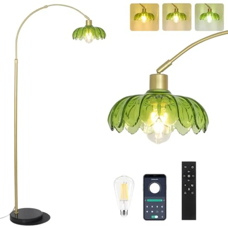 Arc Gold Green Flower Lamps