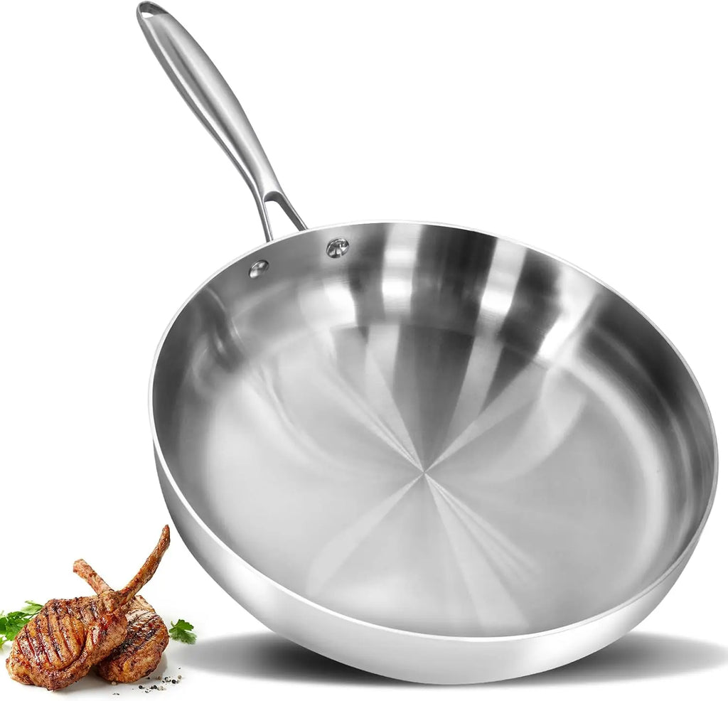 Tri-Ply Stainless Frying Pan – 12" Heavy Duty