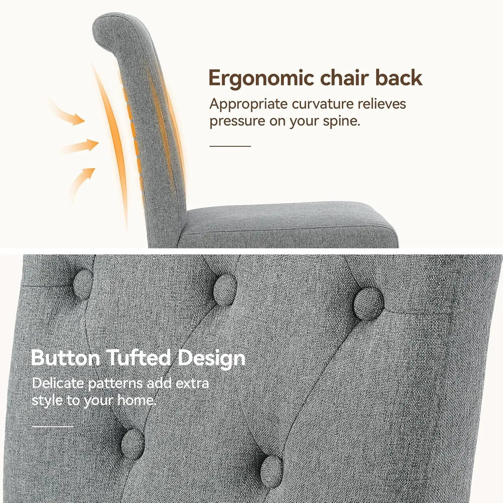 4 Upholstered Button Tufted Parsons