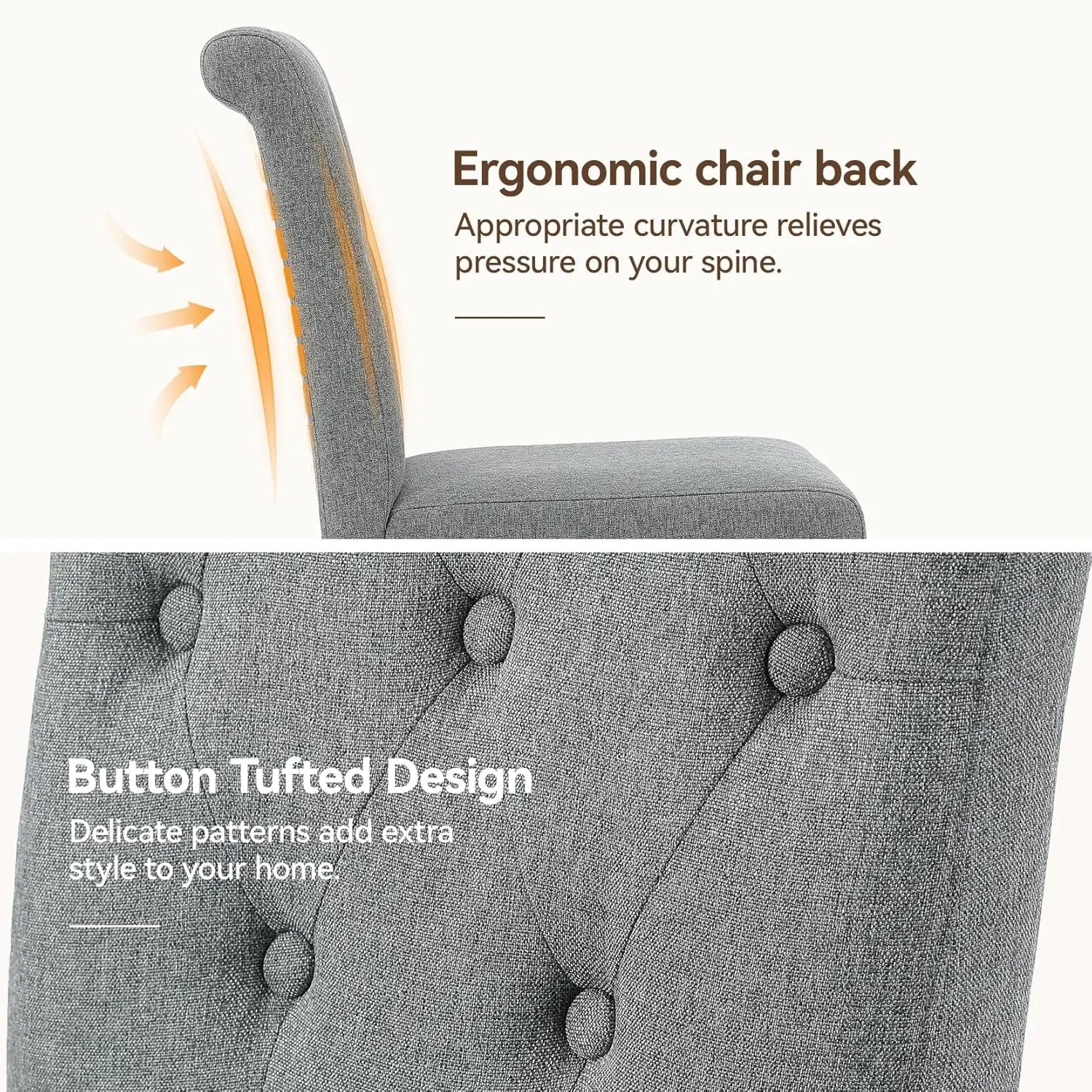 4 Upholstered Button Tufted Parsons