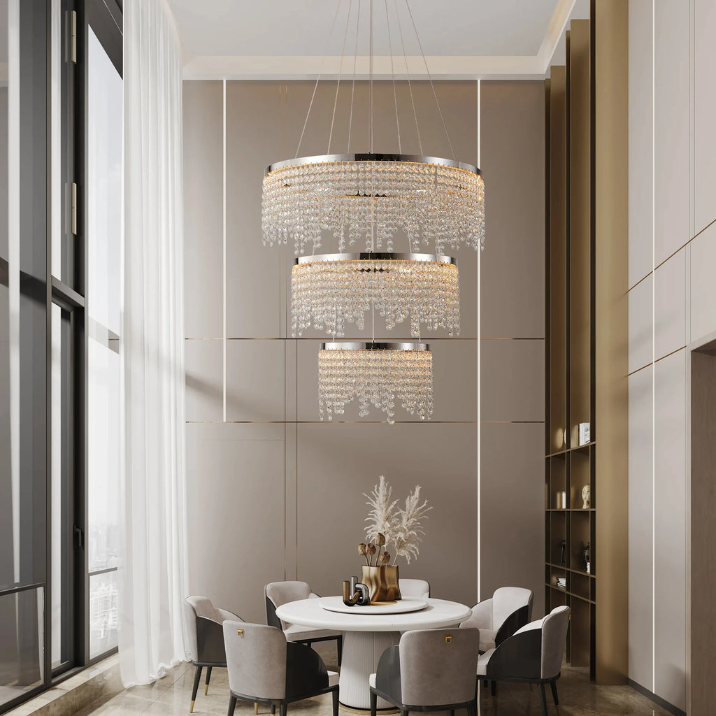 Luxury Round 23.6" Crystal Chandelier