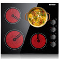 4 Burner Electric Cooktop, 24 Inch Built-in, 220-240v, 6000W,