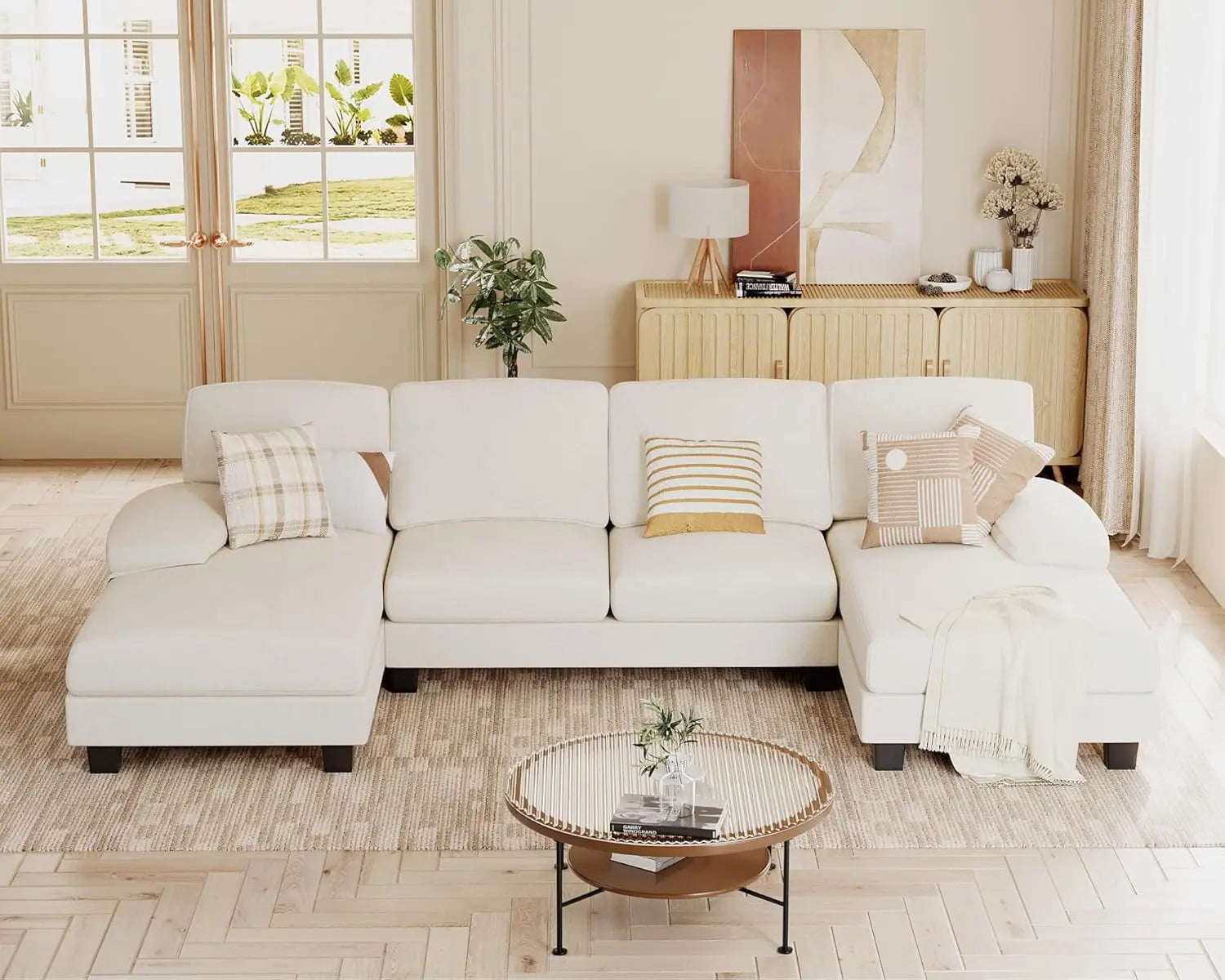 U-Shape Sectional Chenille Fabric