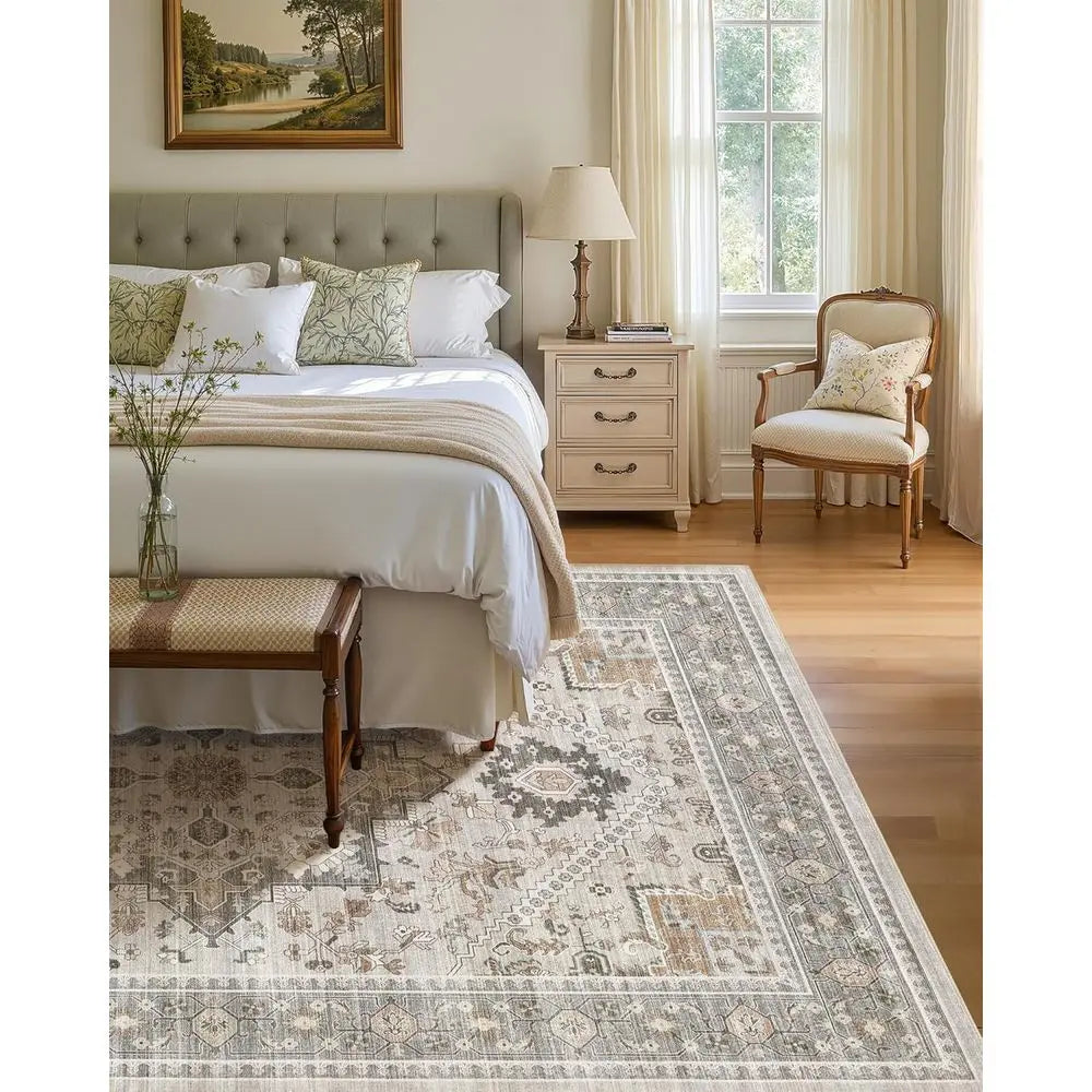 9x12 Vintage Taupe Washable Soft