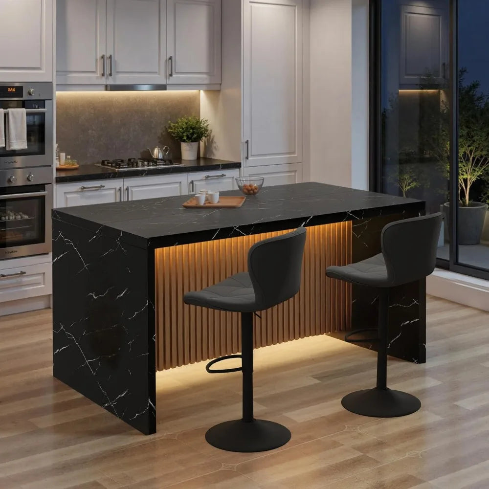 63x32" Large Modern Rectangle for 4-6 Faux Marble Island
