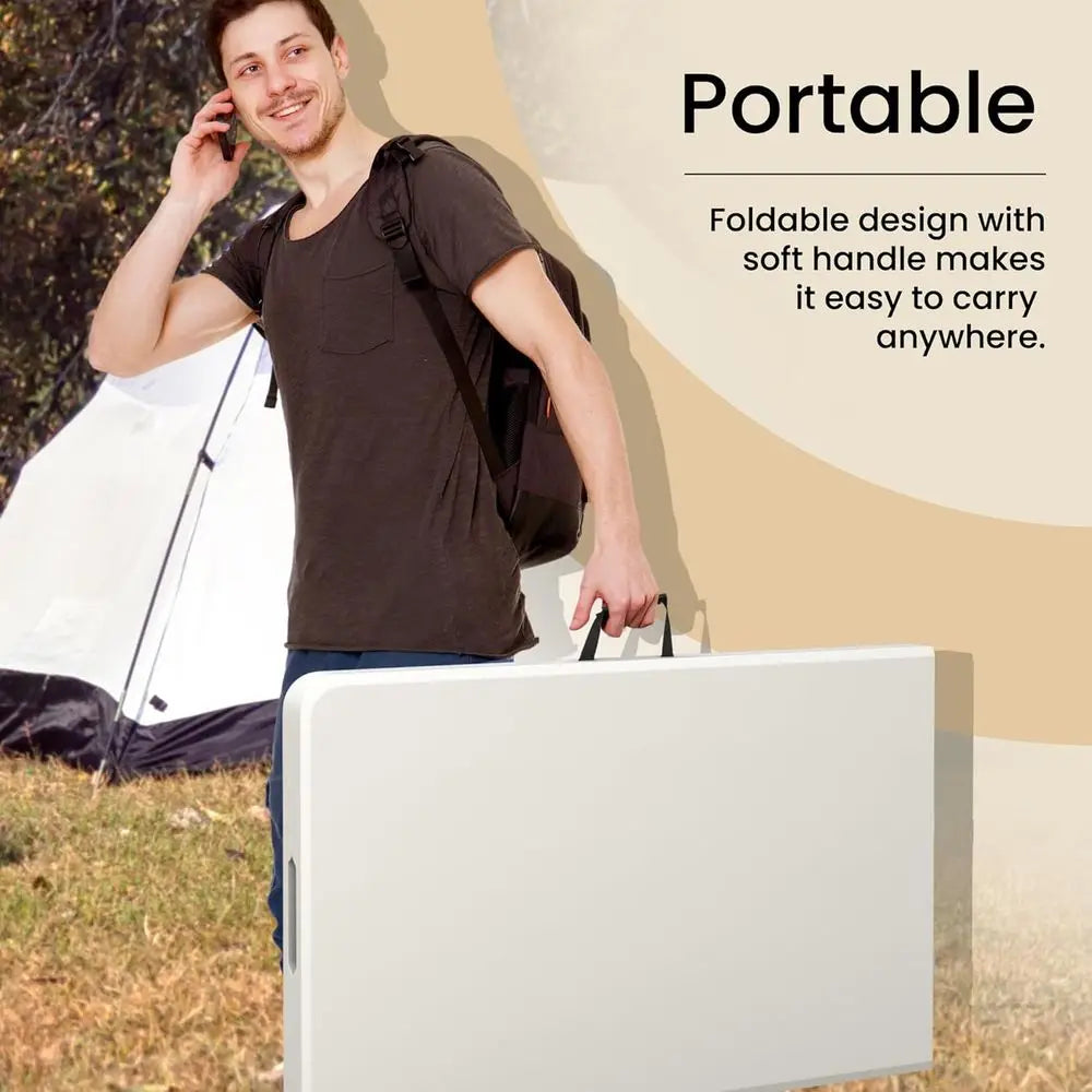Durable 8-Seat Folding w/Handle & Steel Legs