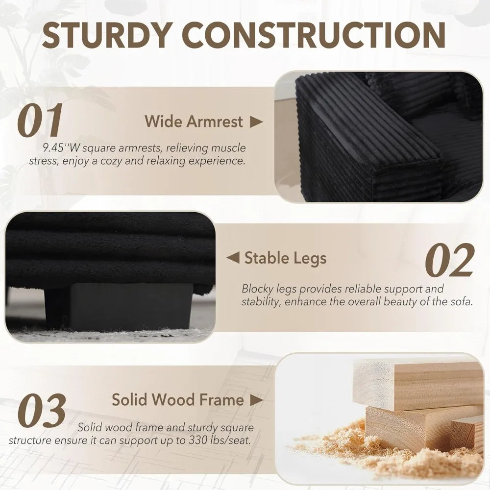 111-inch Modern Corner Sofa,